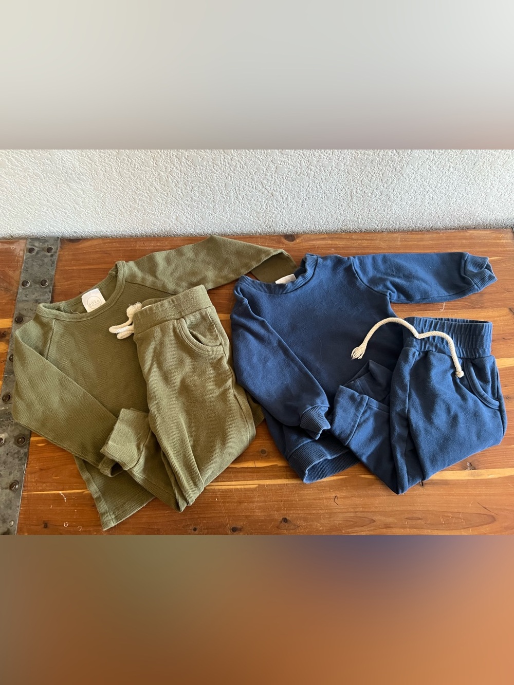 Sova Kids Cozy Sweater & Joggers sets in Olive Green &  Blue